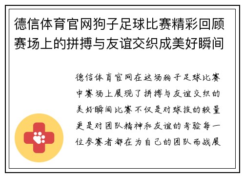德信体育官网狗子足球比赛精彩回顾赛场上的拼搏与友谊交织成美好瞬间